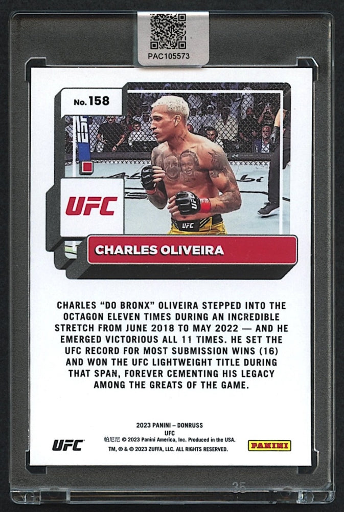 Charles Oliveira Signed 2023 Donruss UFC #158 (PA Encapsulated)