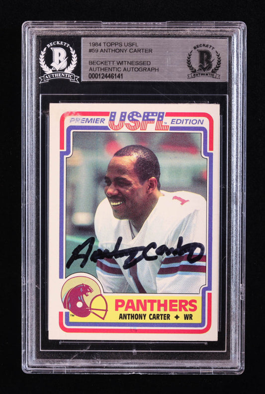 Anthony Carter Signed 1984 Topps USFL #59 RC (BGS) Rookie Card | Beckett Witnessed