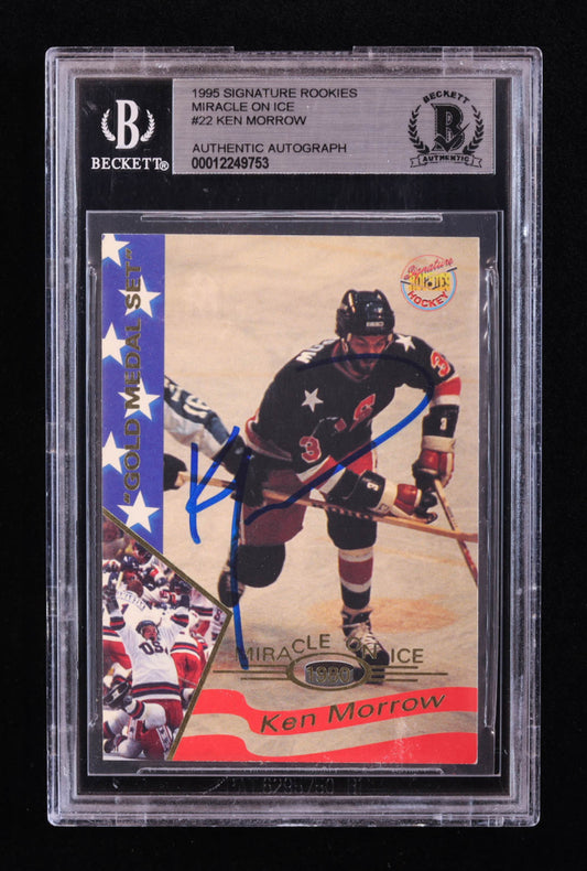 Ken Morrow Signed 1995 Signature Rookies Miracle On Ice #22 (BGS)