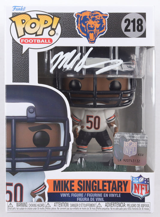 Mike Singletary Signed (Beckett) Bears #218 Funko Pop! Vinyl Figure - Beckett Witnessed