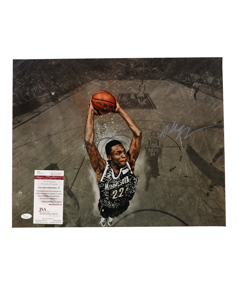Andrew Wiggins Signed (JSA) Timberwolves 16x20 Photo - JSA Witnessed