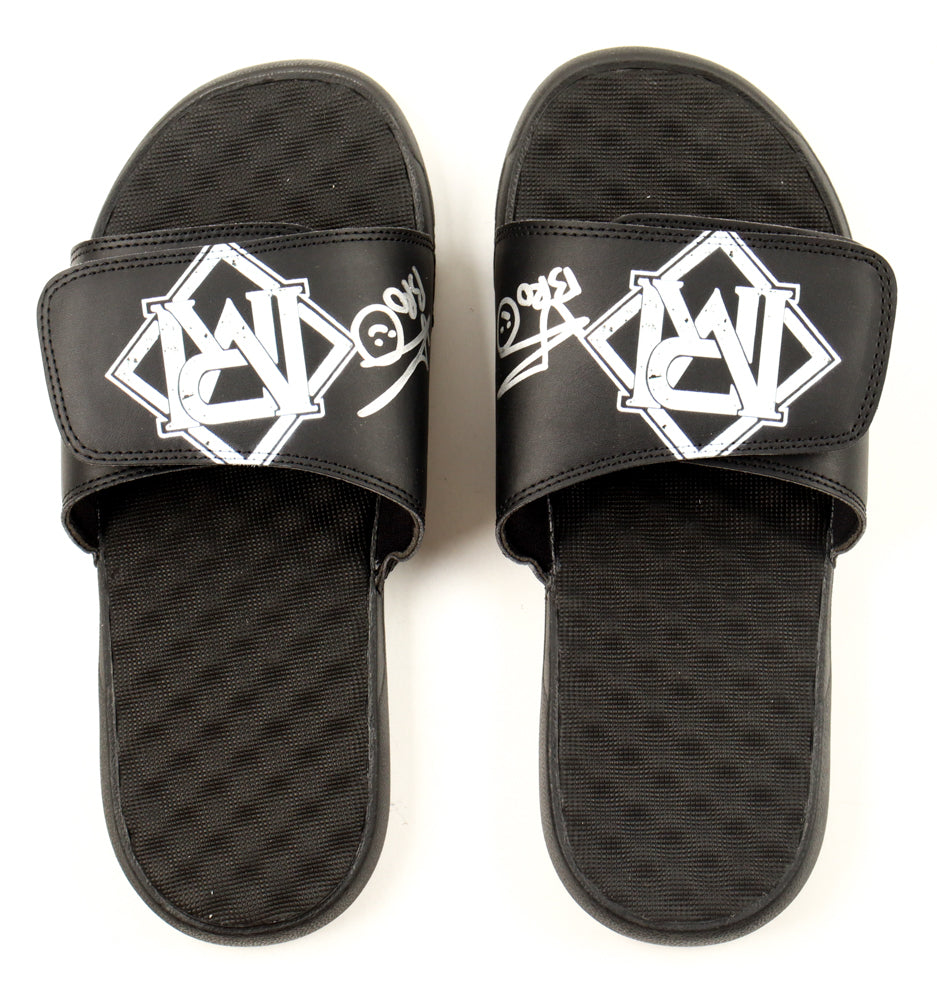 Matt Riddle Signed (JSA) Pair of WWE ISlide Sandals Inscribed "Bro" - Both Shoes Hand-Signed by Matt Riddle