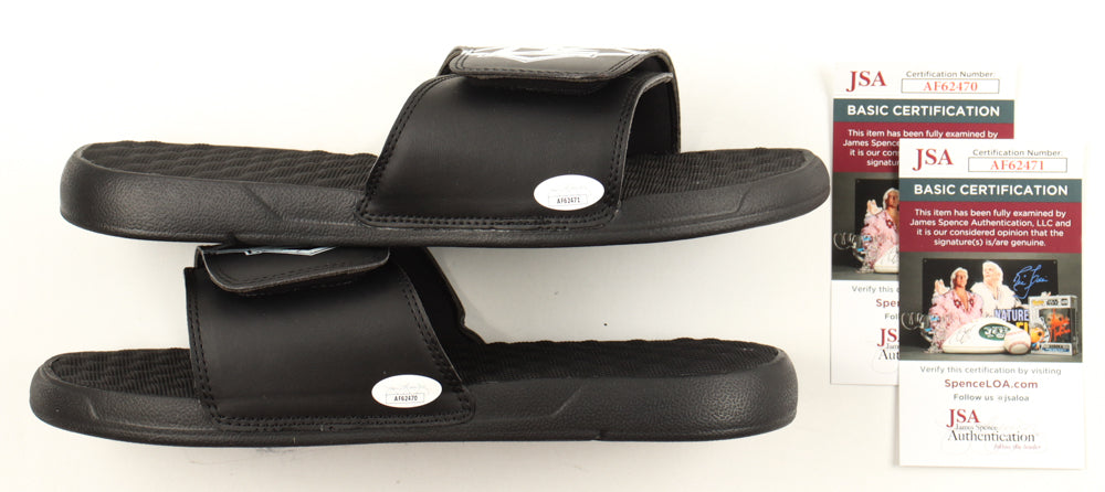 Matt Riddle Signed (JSA) Pair of WWE ISlide Sandals Inscribed "Bro" - Both Shoes Hand-Signed by Matt Riddle