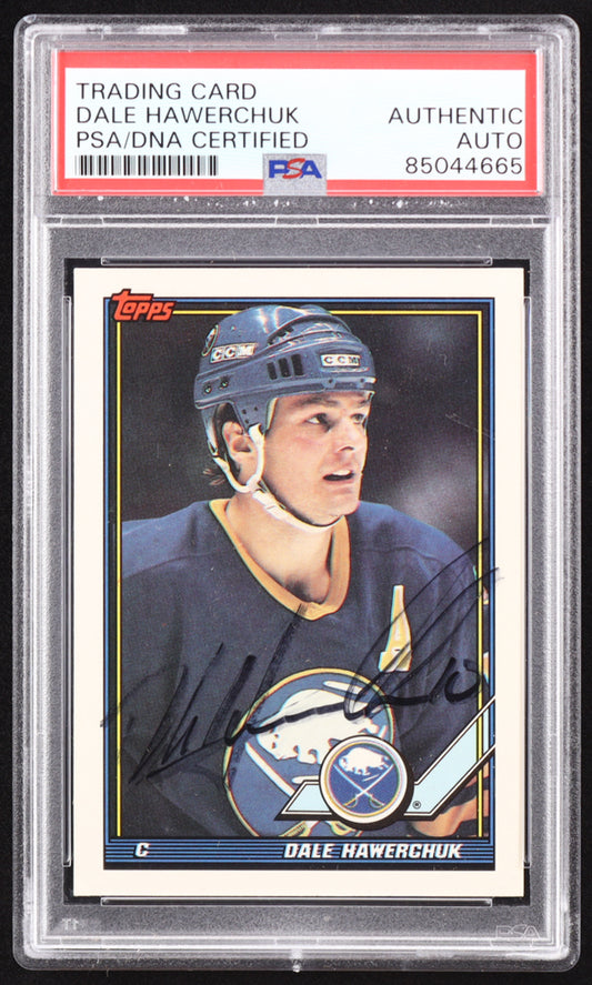 Dale Hawerchuk Signed 1991-92 Topps #65 (PSA)