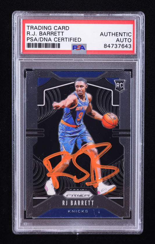 RJ Barrett Signed 2019-20 Panini Prizm #250 RC (PSA) Rookie Card