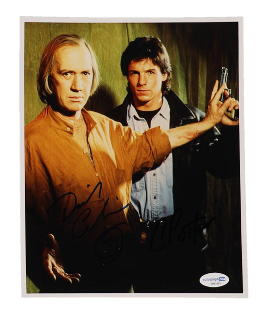 David Carradine & Chris Potter Signed (ACOA) "Kung Fu: The Legend Continues" 8x10 Photo