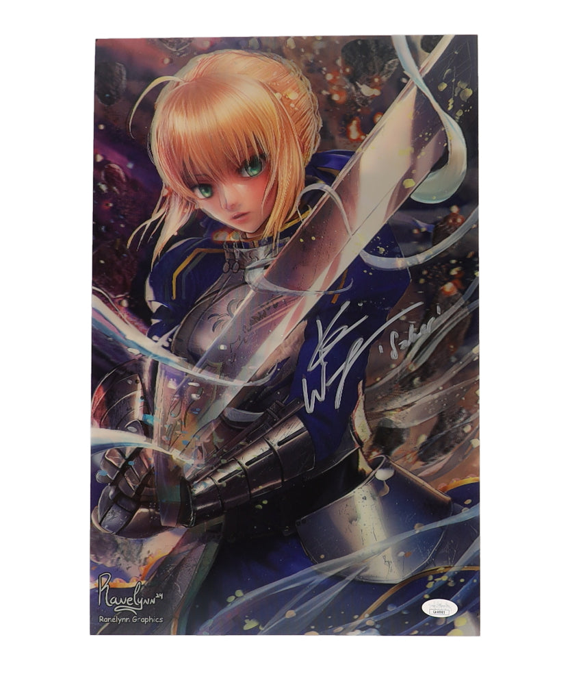Kari Wahlgren Signed (JSA) "Fate" 11x16 Lenticular Poster Inscribed "Saber" - Saber