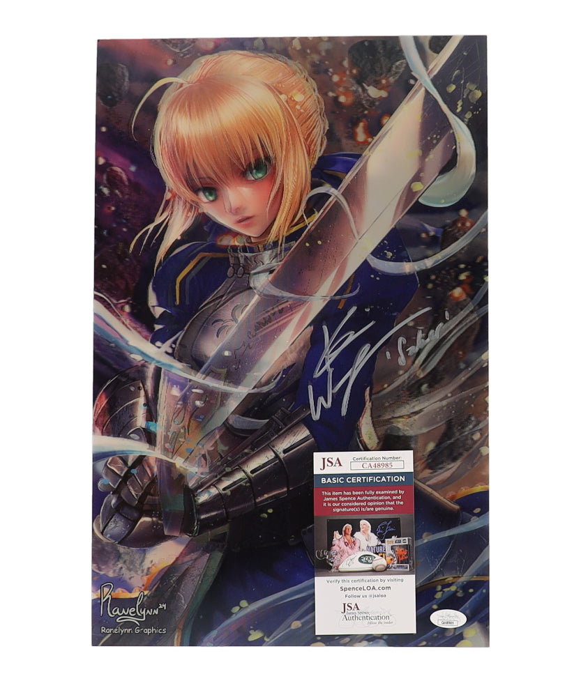 Kari Wahlgren Signed (JSA) "Fate" 11x16 Lenticular Poster Inscribed "Saber" - Saber
