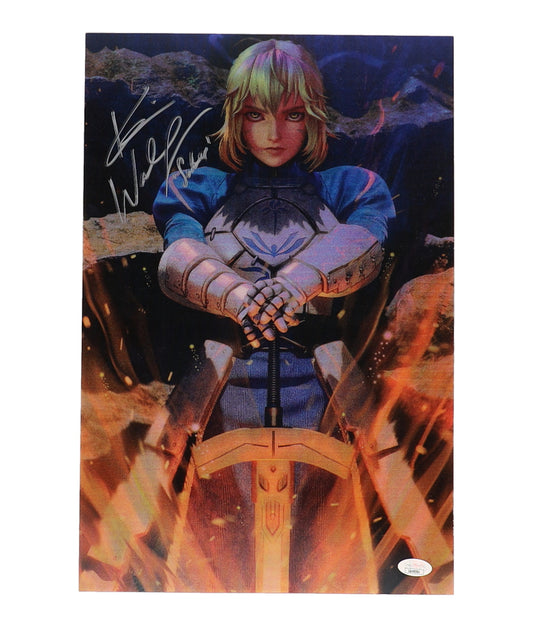 Kari Wahlgren Signed (JSA) "Fate" 11x16 Lenticular Poster Inscribed "Saber" - Saber