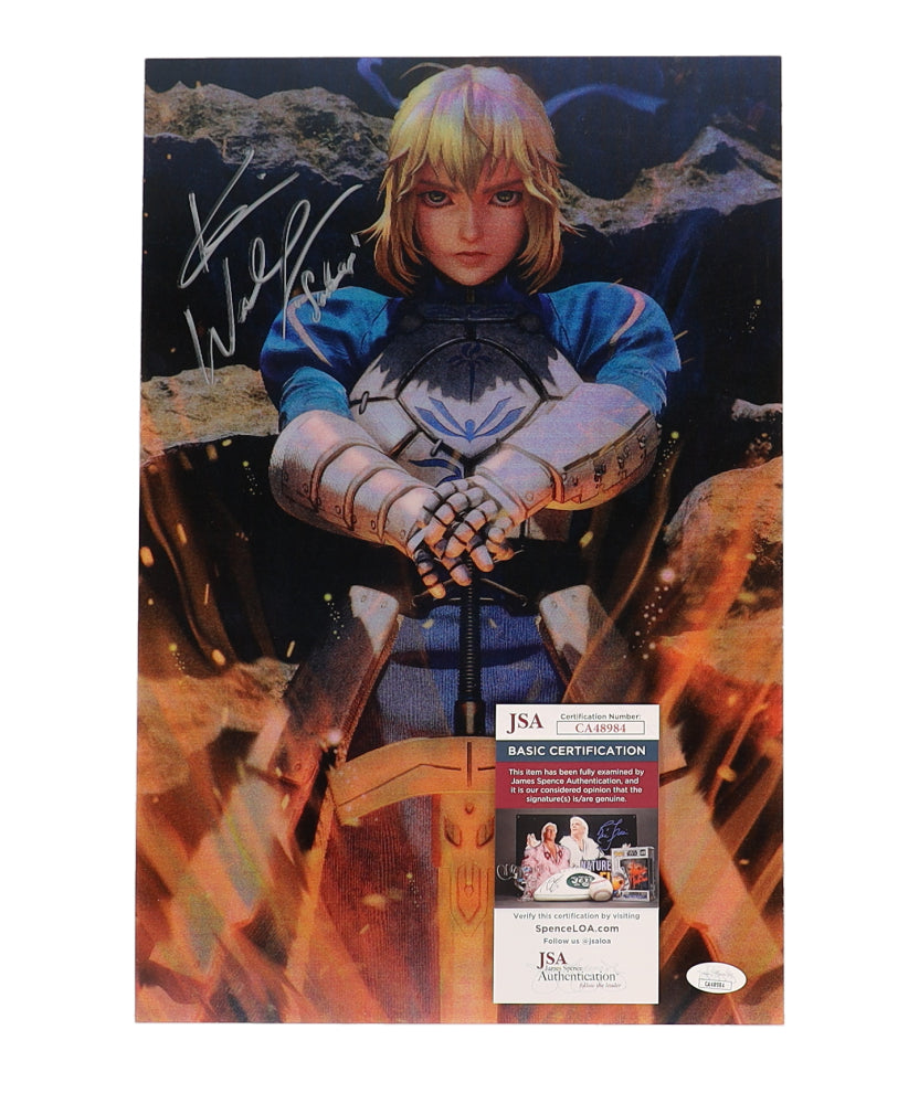 Kari Wahlgren Signed (JSA) "Fate" 11x16 Lenticular Poster Inscribed "Saber" - Saber