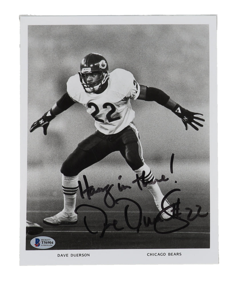 Dave Duerson Signed (Beckett) Bears 8x10 Photo Inscribed "Hang In There!"