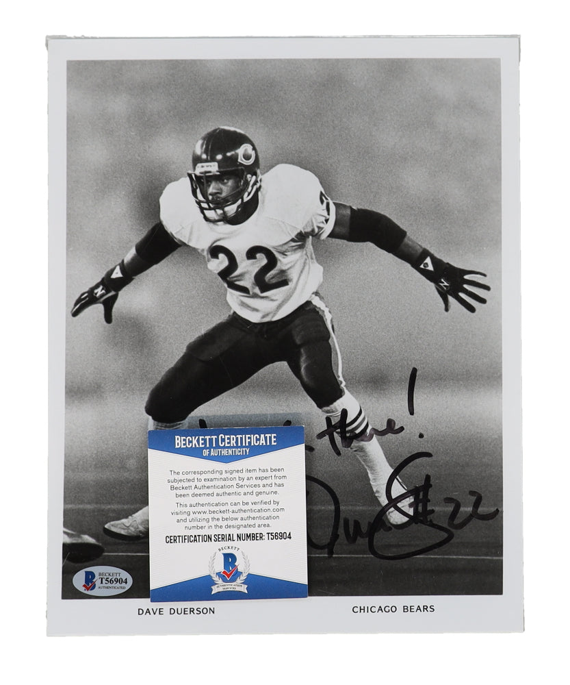 Dave Duerson Signed (Beckett) Bears 8x10 Photo Inscribed "Hang In There!"