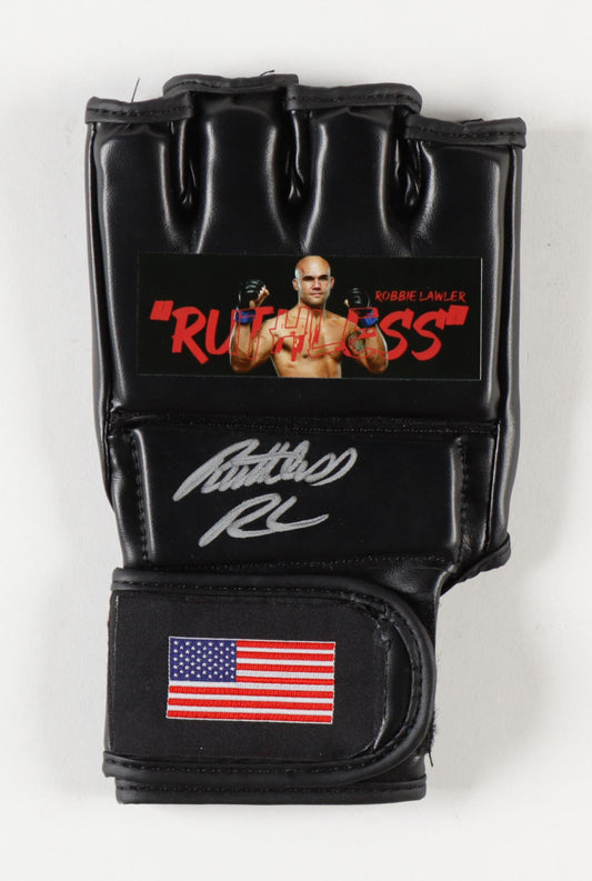 Robbie Lawler Signed (Beckett) Custom USA Glove Inscribed "Ruthless"