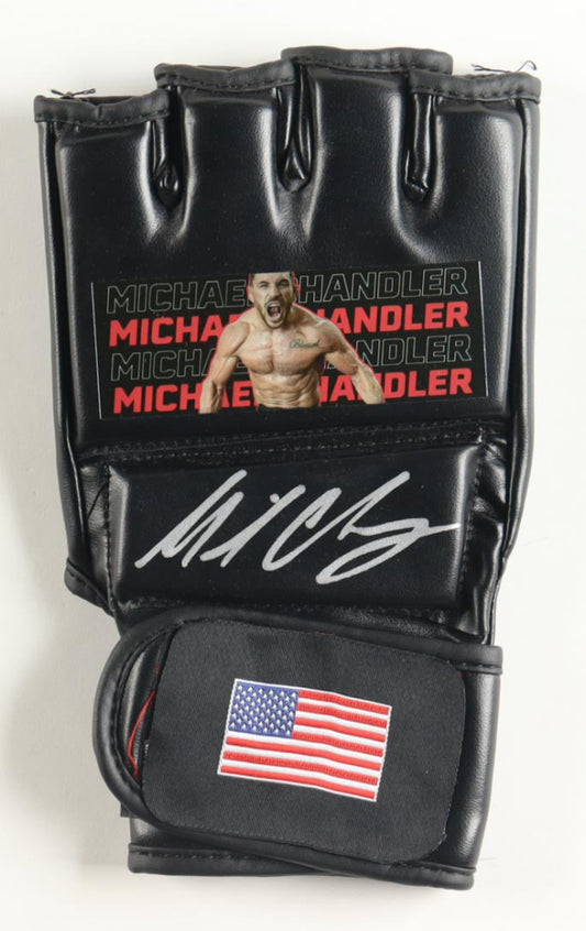 Michael Chandler Signed (Beckett) MMA Custom USA Glove - Beckett Witnessed