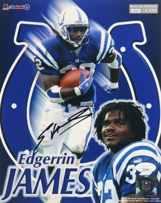 Edgerrin James Signed Colts 8x10 Photo (JSA) - Limited Edition of 4,000 Produced