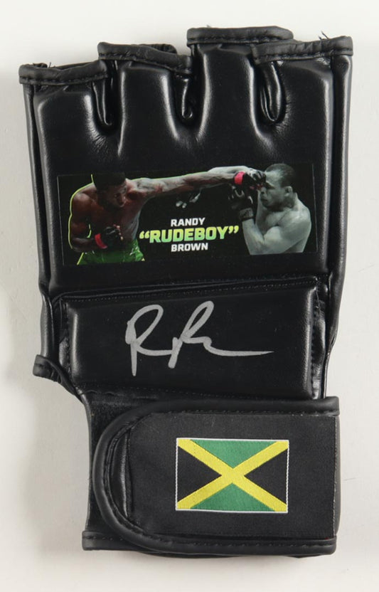Randy "Rude Boy" Brown Signed Custom Brazil MMA Glove (PA)