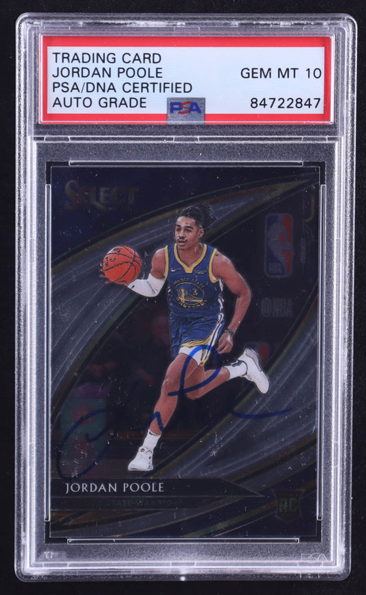 Jordan Poole Signed 2019-20 Select #229 RC (PSA | Auto 10) Rookie Card