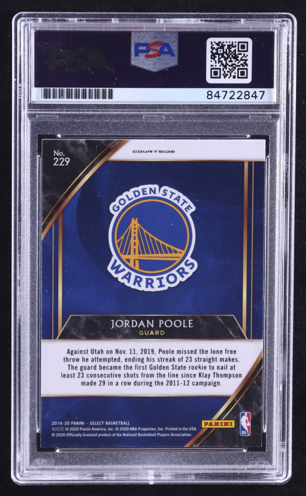 Jordan Poole Signed 2019-20 Select #229 RC (PSA | Auto 10) Rookie Card