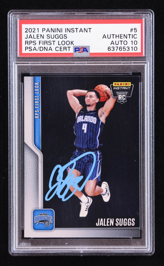Jalen Suggs Signed 2021-22 Panini Instant RPS First Look #5 RC (PSA | Auto 10) Rookie Card