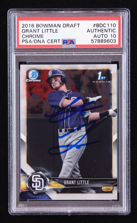 Grant Little Signed 2018 Bowman Chrome Draft #BDC110 RC (PSA | Auto 10) Rookie Card
