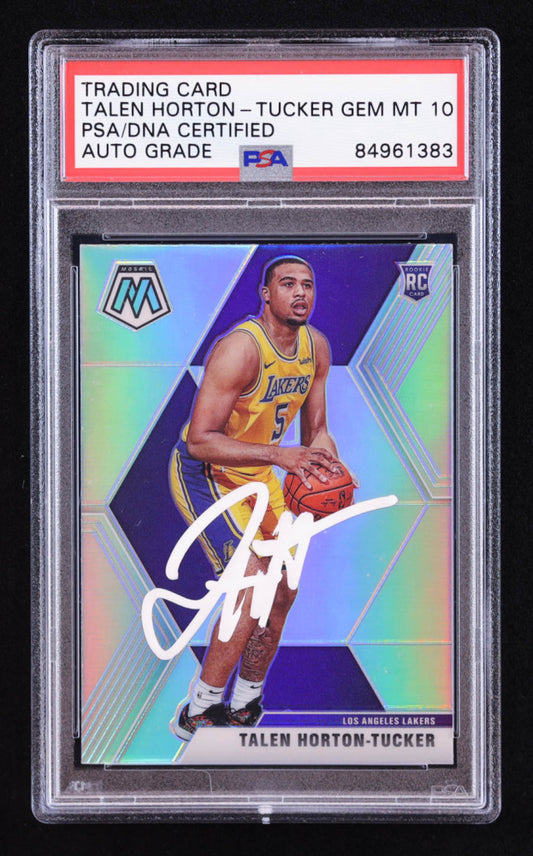 Talen Horton-Tucker Signed 2019-20 Panini Mosaic Silver #215 RC (PSA | Auto 10) Rookie Card