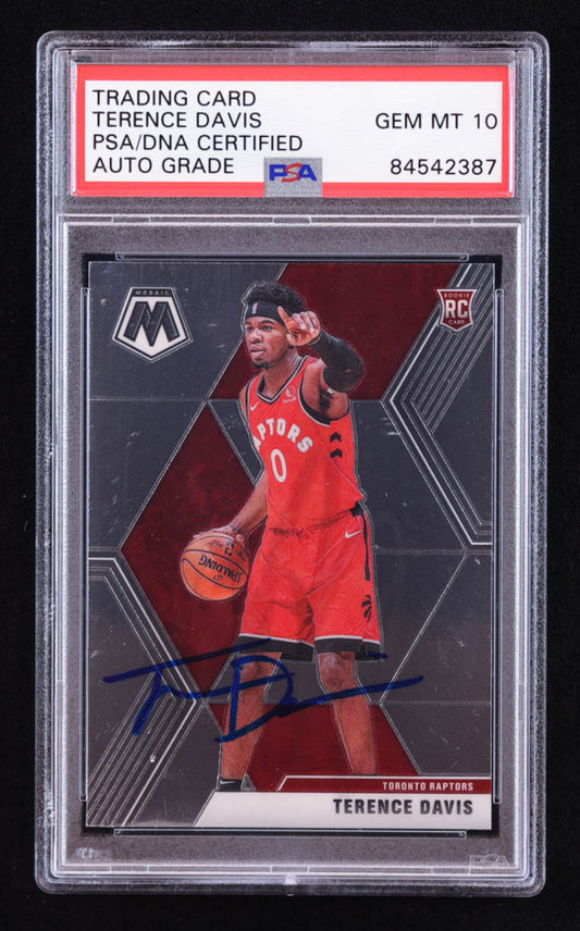 Terence Davis Signed 2019-20 Panini Mosaic #226 RC (PSA | Auto 10) Rookie Card