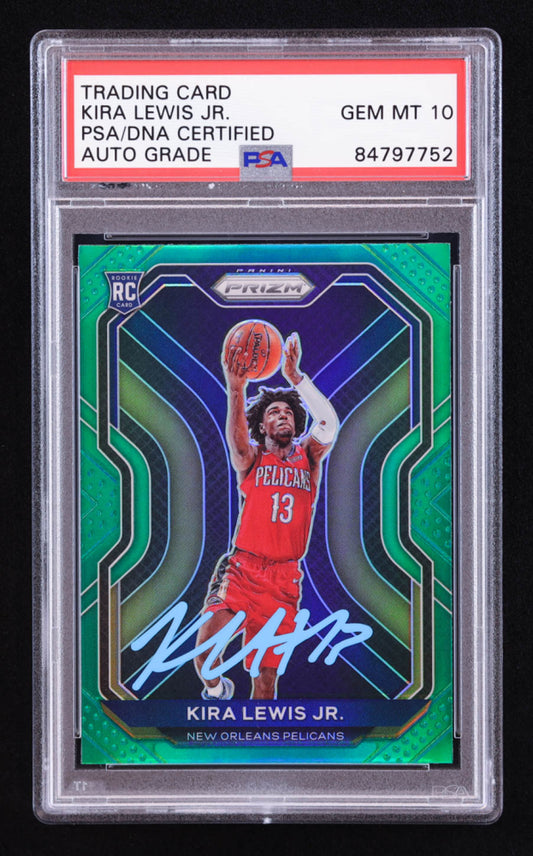 Kira Lewis Jr. Signed 2020-21 Panini Prizm Prizms Green #272 RC (PSA | Auto 10) Rookie Card