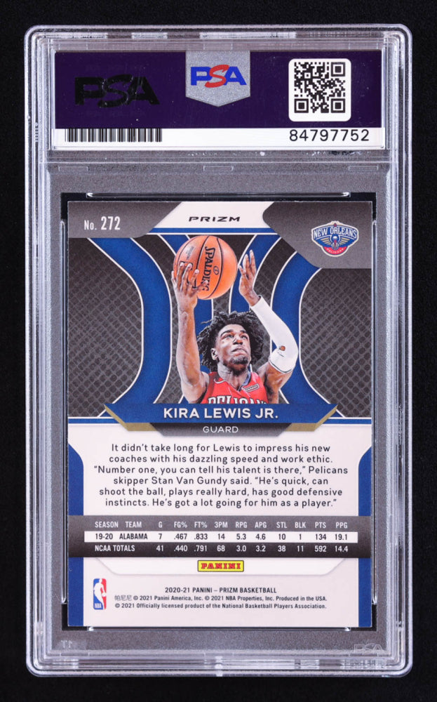 Kira Lewis Jr. Signed 2020-21 Panini Prizm Prizms Green #272 RC (PSA | Auto 10) Rookie Card