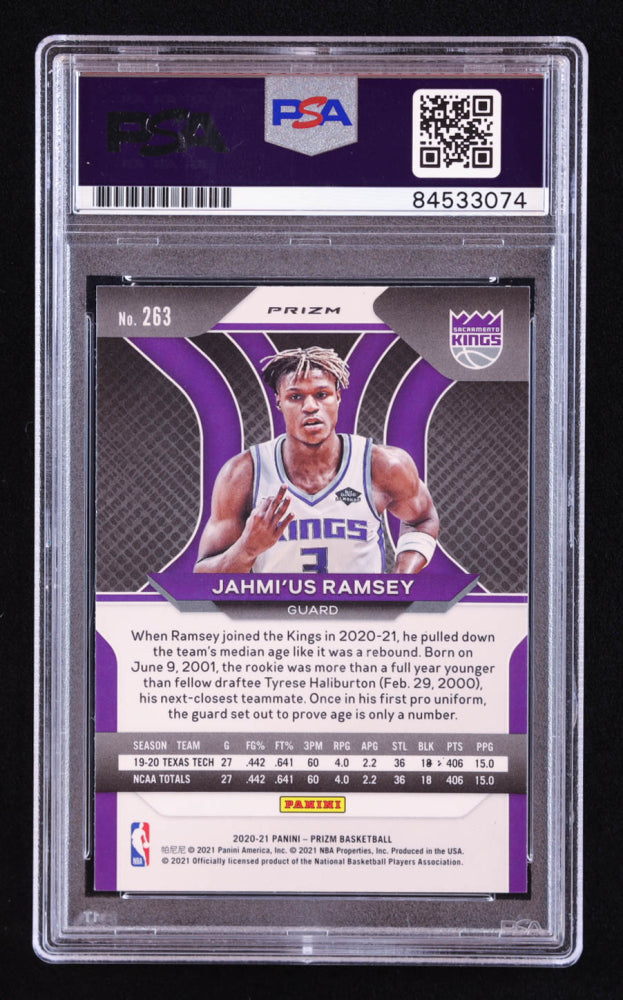 Jahmi'us Ramsey Signed 2020-21 Panini Prizm Prizms Green #263 RC (PSA | Auto 10) Rookie Card