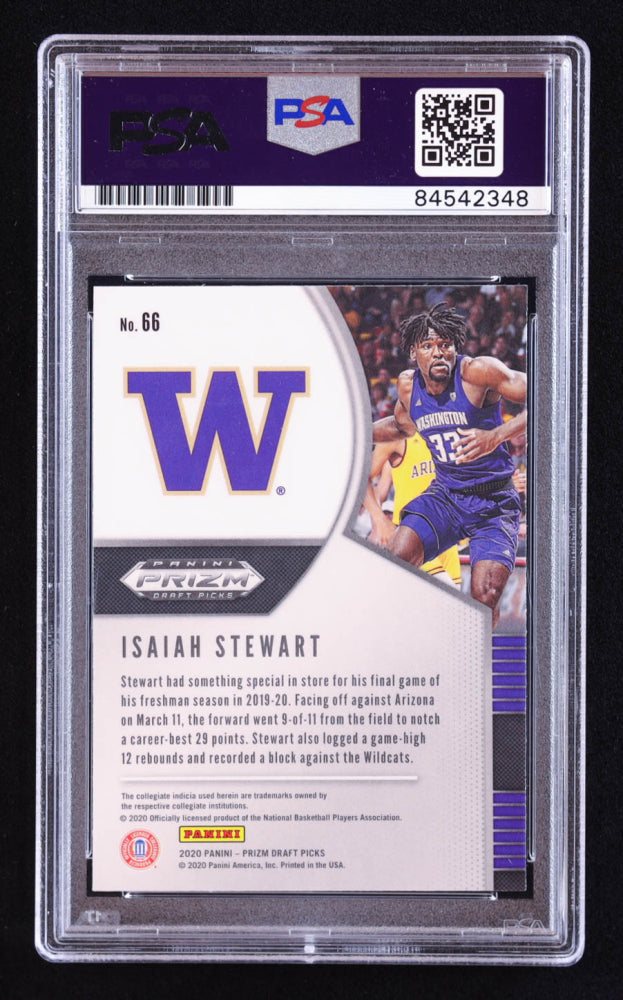 Isaiah Stewart Signed 2020-21 Panini Prizm Draft Picks #66 RC (PSA | Auto 10) Rookie Card
