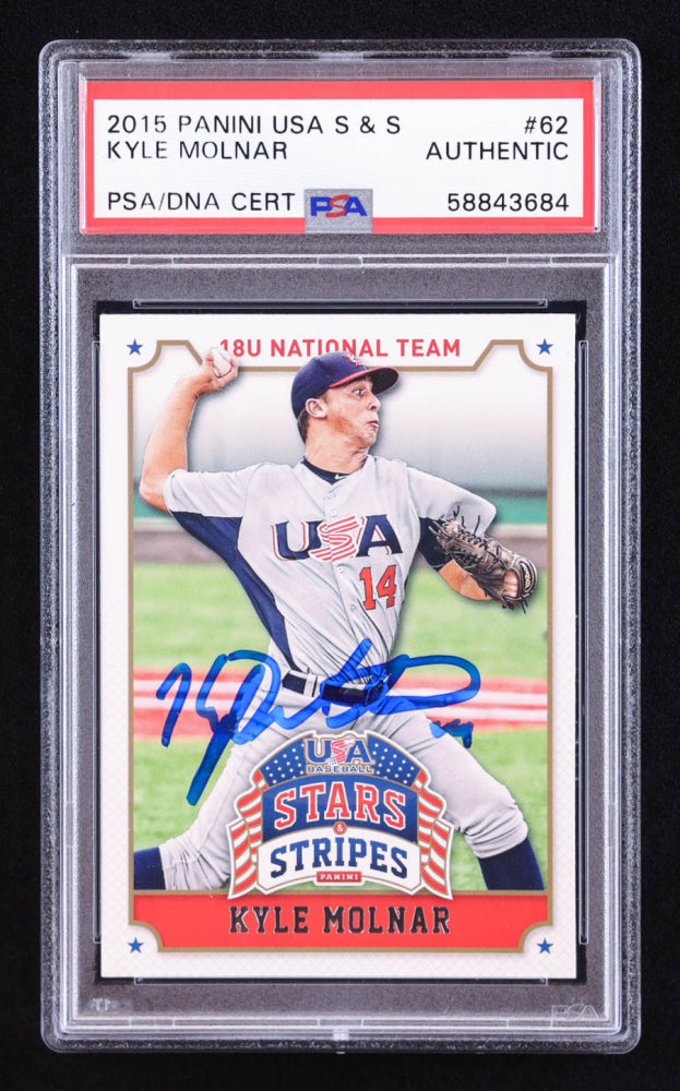 Kyle Molnar Signed 2015 USA Baseball Stars and Stripes #62 RC (PSA) Rookie Card