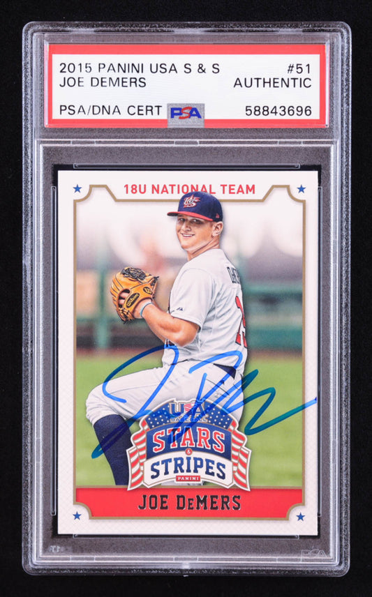 Joe DeMers Signed 2015 USA Baseball Stars and Stripes #51 RC (PSA) Rookie Card