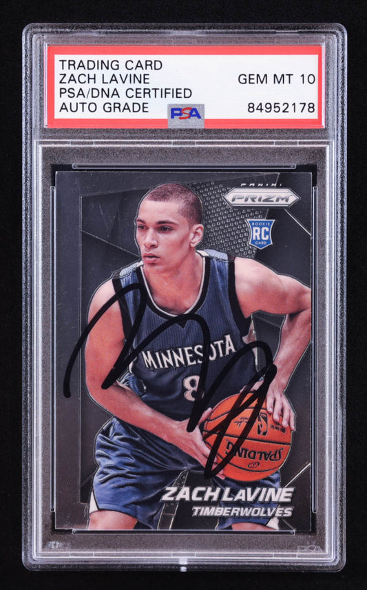 Zach LaVine Signed 2014-15 Panini Prizm #262 RC (PSA | Auto 10) Rookie Card