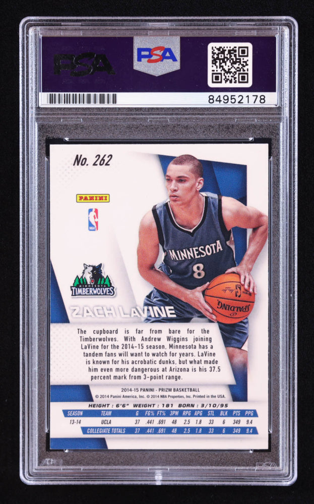 Zach LaVine Signed 2014-15 Panini Prizm #262 RC (PSA | Auto 10) Rookie Card