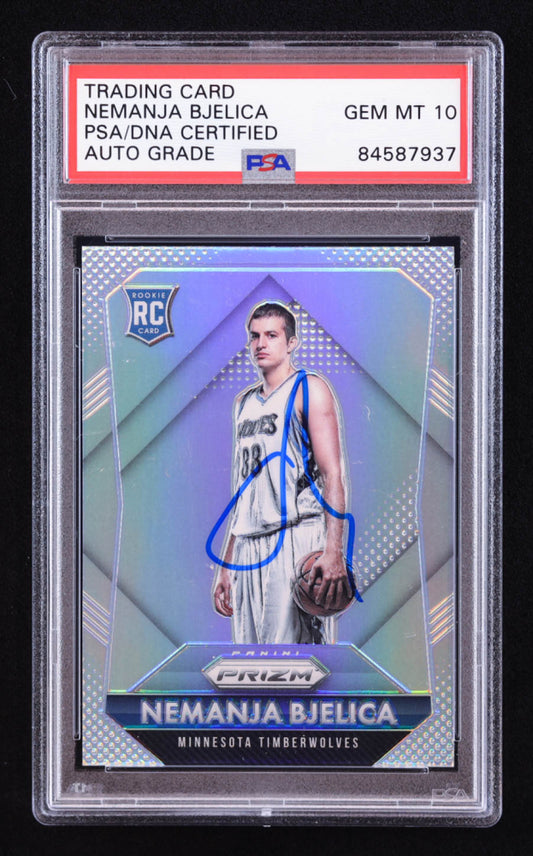 Nemanja Bjelica Signed 2015-16 Panini Prizm Prizms Silver #350 RC (PSA | Auto 10) Rookie Card