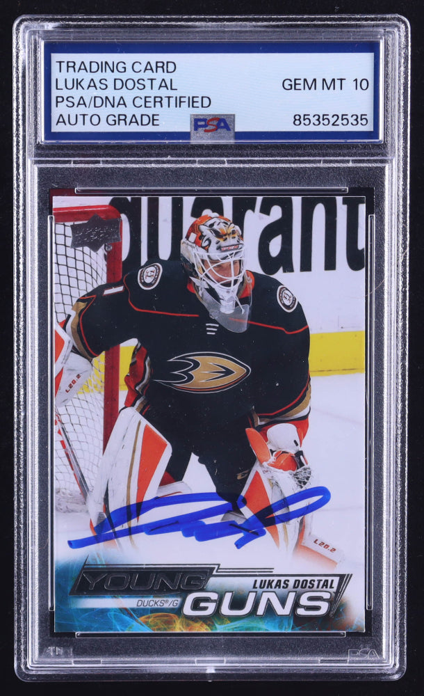 Lukas Dostal Signed 2022-23 Upper Deck #203 YG RC (PSA | Autograph Grade 10) Rookie Card