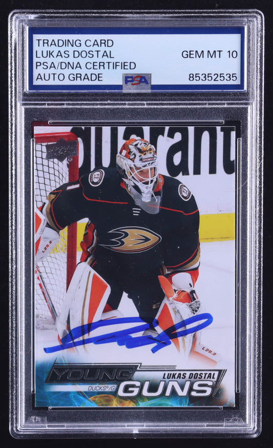 Lukas Dostal Signed 2022-23 Upper Deck #203 YG RC (PSA | Autograph Grade 10) Rookie Card