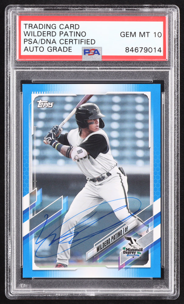 Wilderd Patino Signed 2021 Topps Pro Debut Blue #PD85 RC #77/150 (PSA | Autograph Graded PSA 10) Rookie Card / Serially Numbered #77 / 150