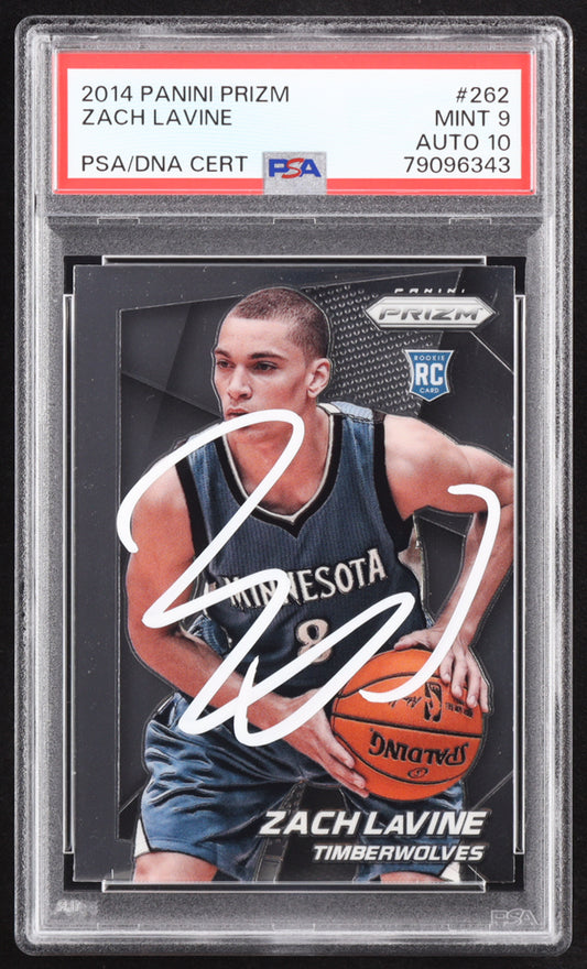 Zach LaVine Signed 2014-15 Panini Prizm #262 RC (PSA 9 | Autograph graded PSA 10) Rookie Card
