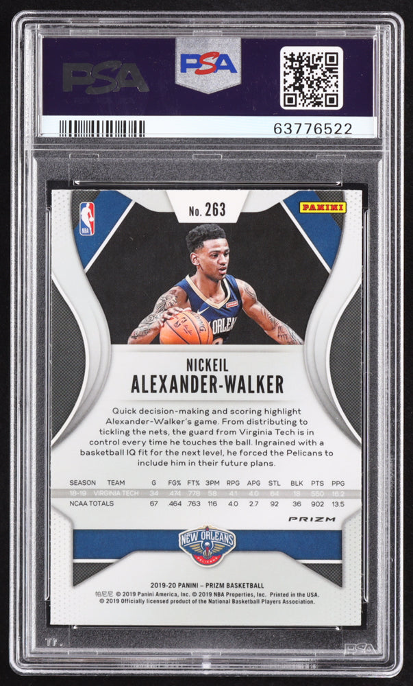 Nickeil Alexander-Walker Signed 2019-20 Panini Prizm Prizms Silver #263 RC (PSA | Autograph Graded PSA 10) Rookie Card
