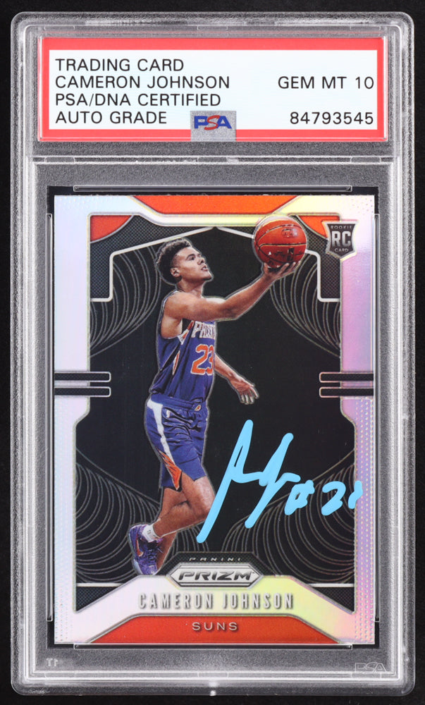 Cameron Johnson Signed 2019-20 Panini Prizm Prizms Silver #257 RC (PSA | Autograph Graded PSA 10) Rookie Card