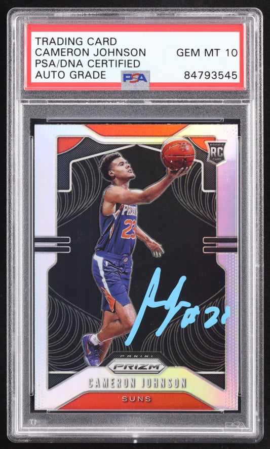 Cameron Johnson Signed 2019-20 Panini Prizm Prizms Silver #257 RC (PSA | Autograph Graded PSA 10) Rookie Card