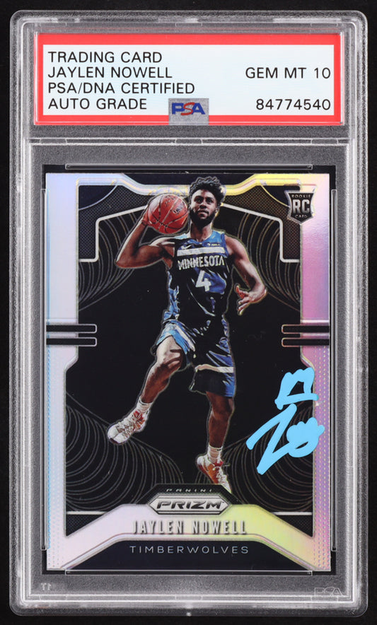 Jaylen Nowell Signed 2019-20 Panini Prizm Prizms Silver #281 RC (PSA | Autograph Graded PSA 10) Rookie Card