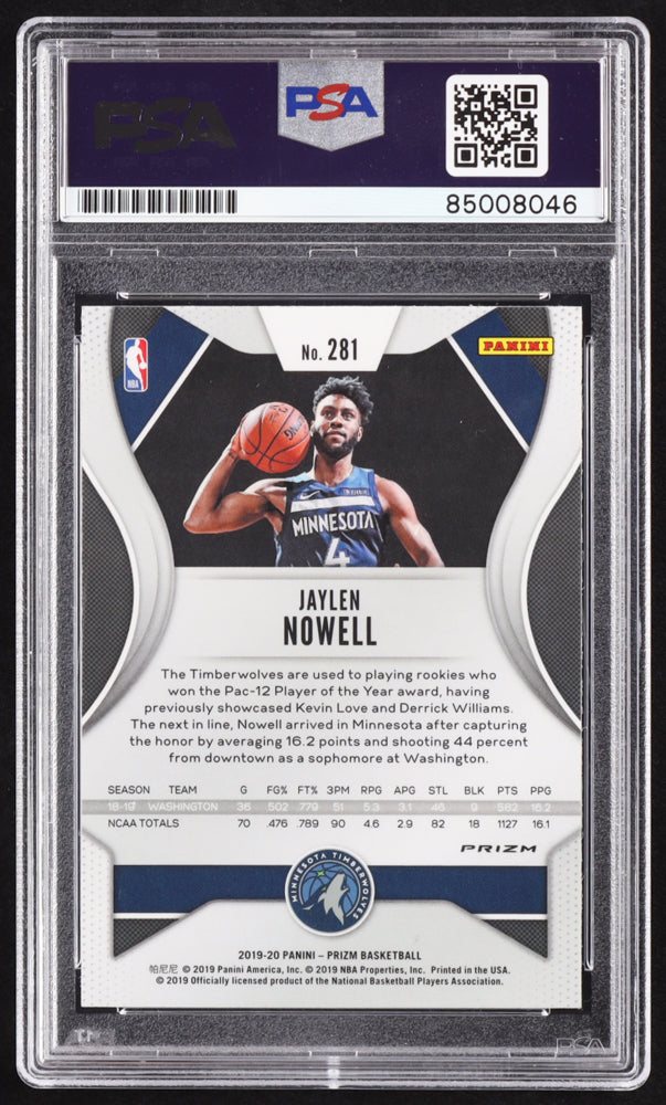 Jaylen Nowell Signed 2019-20 Panini Prizm Prizms Pink Ice #281 RC (PSA | Autograph Graded PSA 10) Rookie Card
