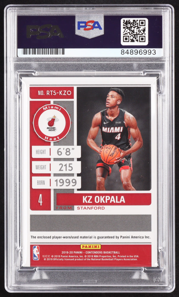 KZ Okpala Signed 2019-20 Panini Contenders Rookie Ticket Swatches #39 RC (PSA | Autograph Graded PSA 10) Rookie Card