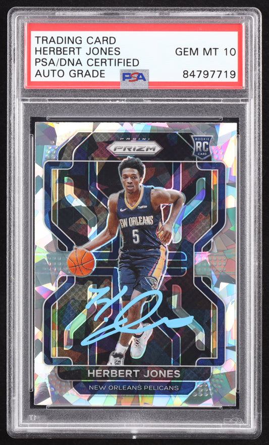 Herbert Jones Signed 2021-22 Panini Prizm Prizms Ice #329 RC (PSA | Autograph Graded PSA 10) Rookie Card