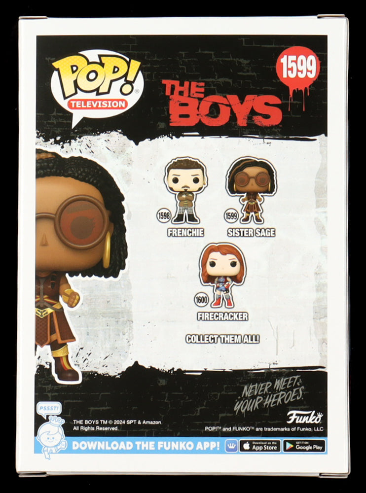 Susan Heyward Signed (JSA) "The Boys" #1599 Sister Sage Funko Pop! Vinyl Figure Inscribed "'Sage'" - Sister Sage