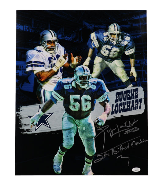 Eugene Lockhart Signed (JSA) Cowboys 16x20 Photo Inscribed "The Hitting Machine" - JSA Witnessed