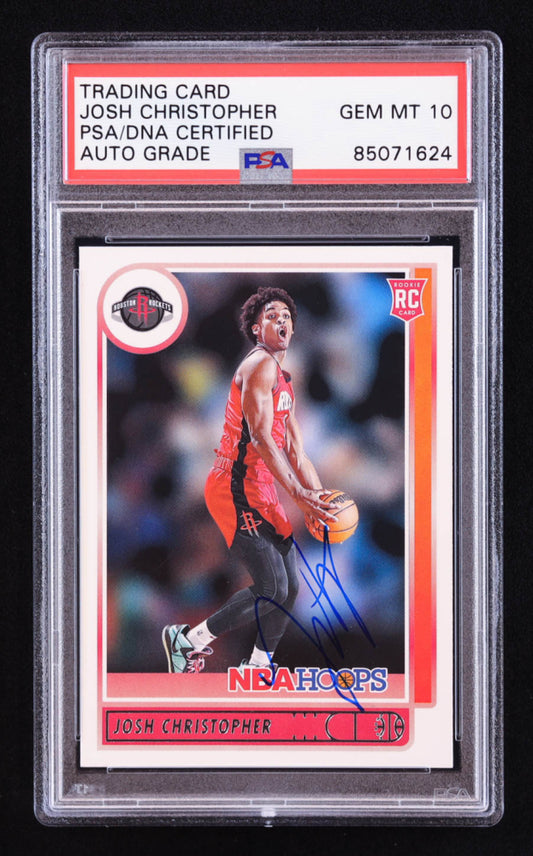 Josh Christopher Signed 2021-22 Hoops #214 RC (PSA | Auto 10) Rookie Card