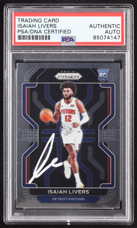 Isaiah Livers Signed 2021-22 Panini Prizm #296 RC (PSA) Rookie Card